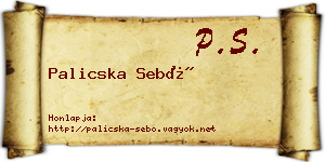 Palicska Sebő névjegykártya